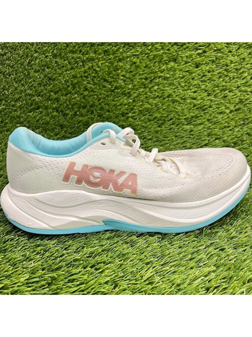 Hoka One One Rincon 4 Womens Size 9 White Blue Athletic Running Shoes Sneakers